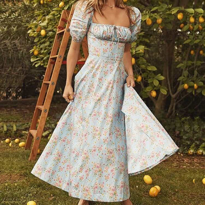 Summer Midi Dress - Elegant Floral Print