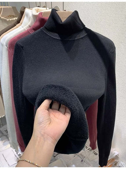 Women's Velvet Turtleneck Sweater