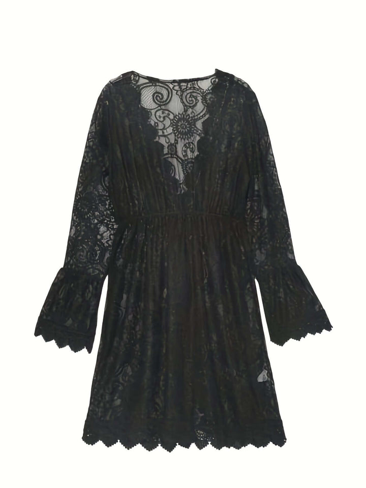 Women's Lace V-Neck Midi Dress