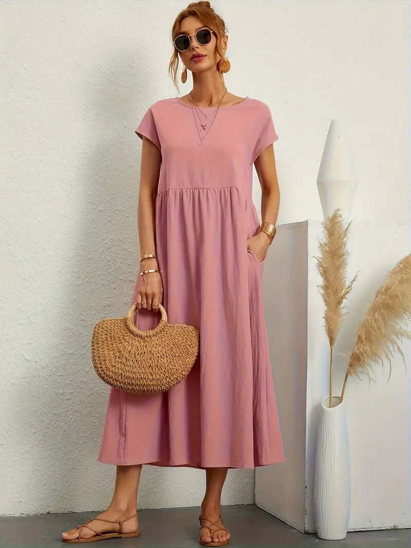 Summer Sleeveless Dress with Handbag