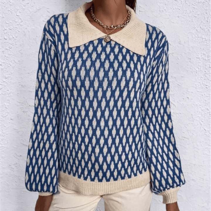 Women's Knitted Collared Sweater