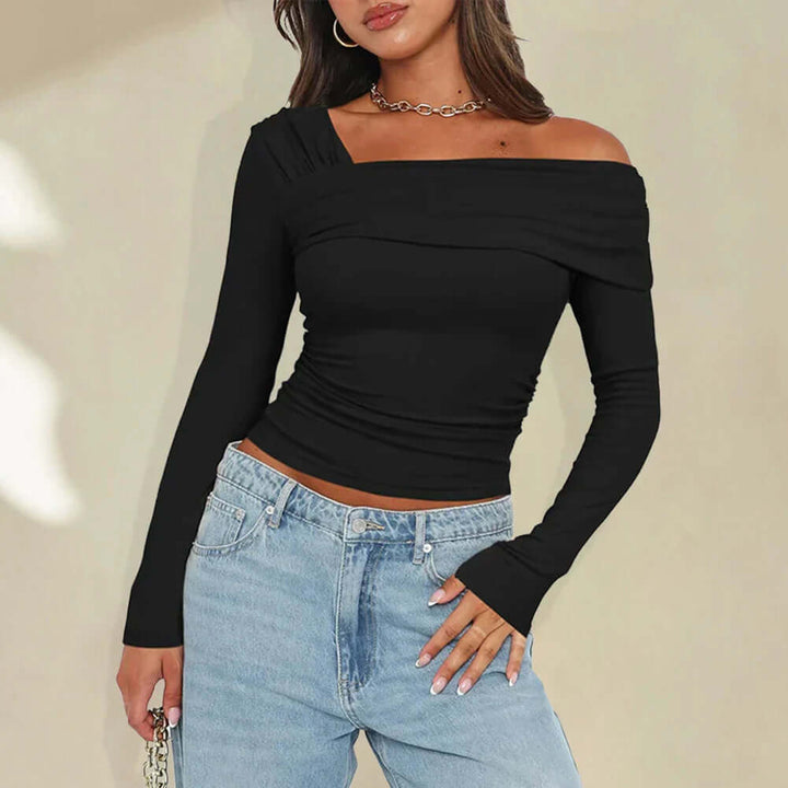 Women's Off-Shoulder Ribbed Knit Top
