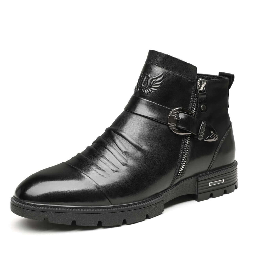 Men's Leather Mid-Rise Slip-On Boots