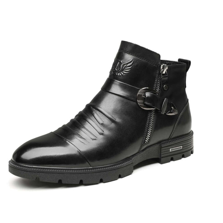 Men's Leather Mid-Rise Slip-On Boots