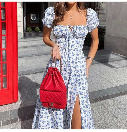 Summer Midi Dress - Elegant Floral Print
