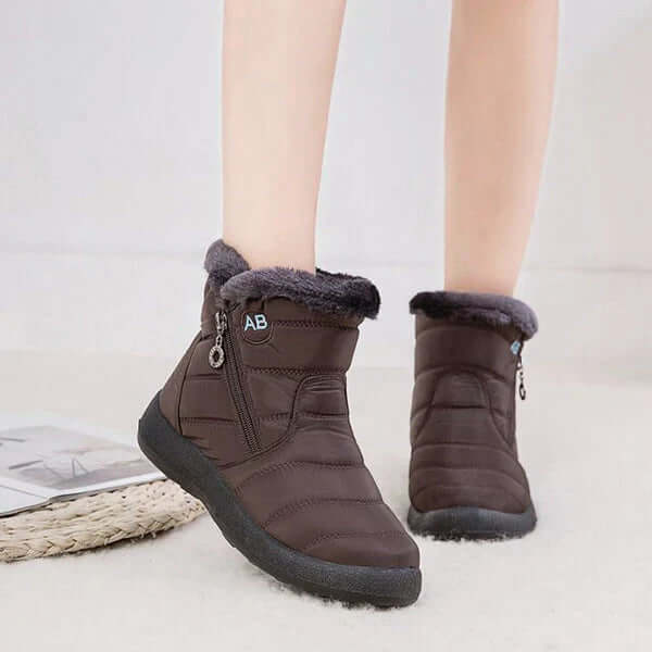 Women's Warm Winter Snow Boots with Fur Trim