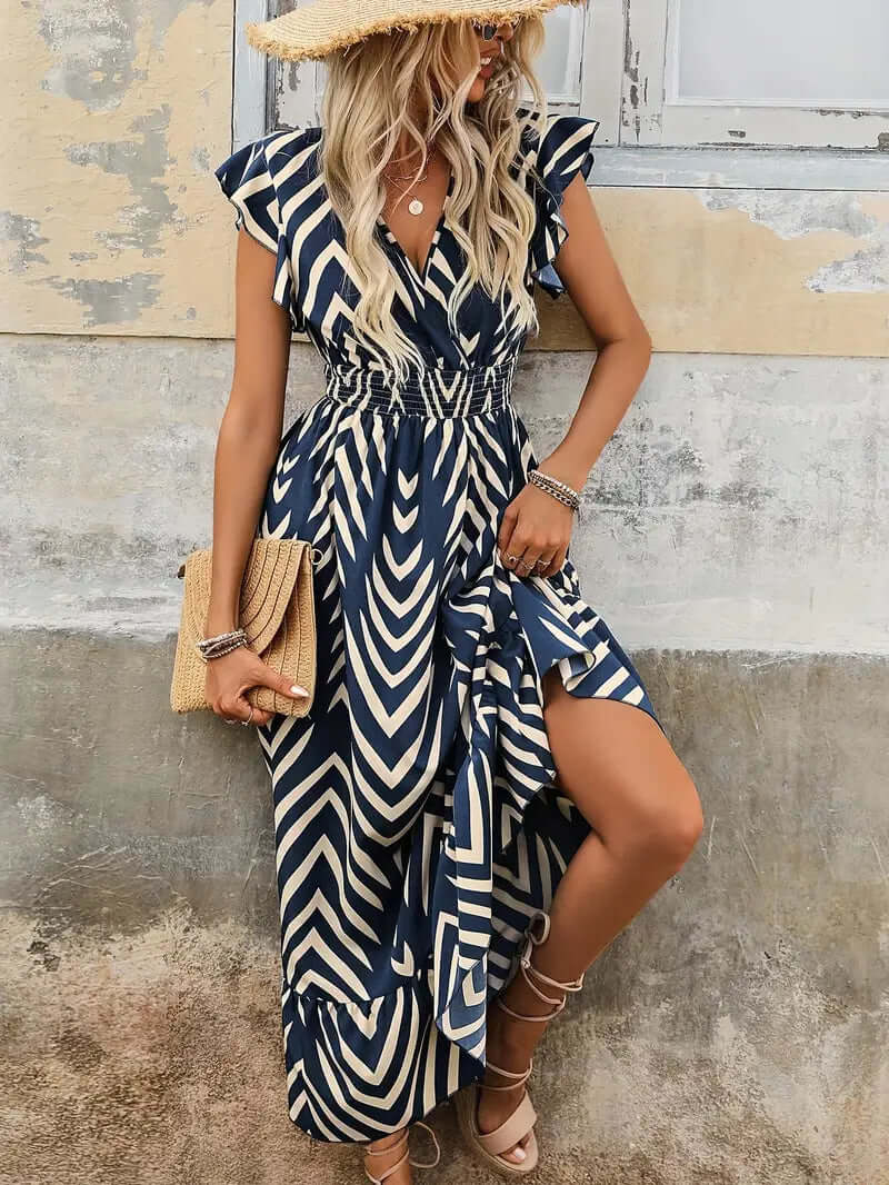 Printed Smocked Waist Dress