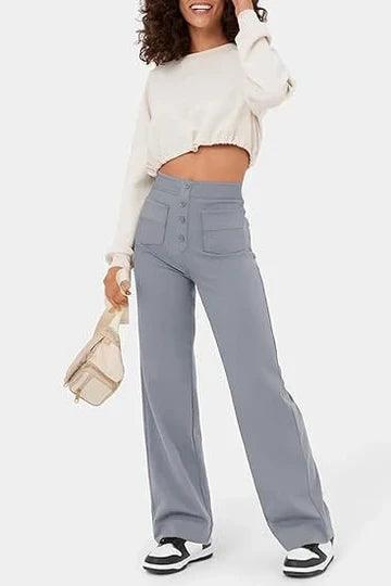 Women's High-Waisted Casual Trousers