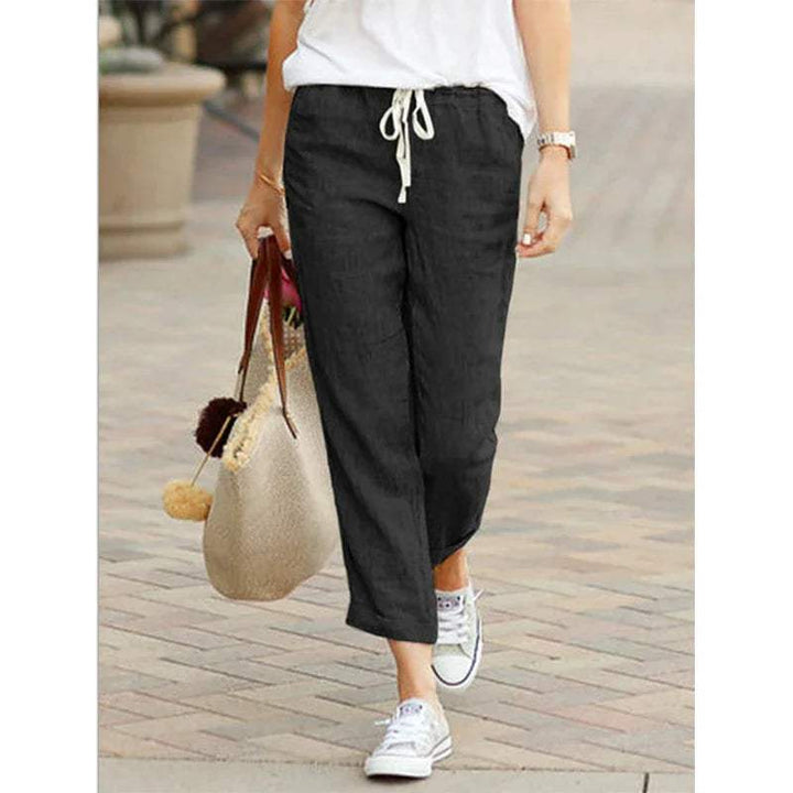 Women's Relaxed Fit Cropped Drawstring Trousers