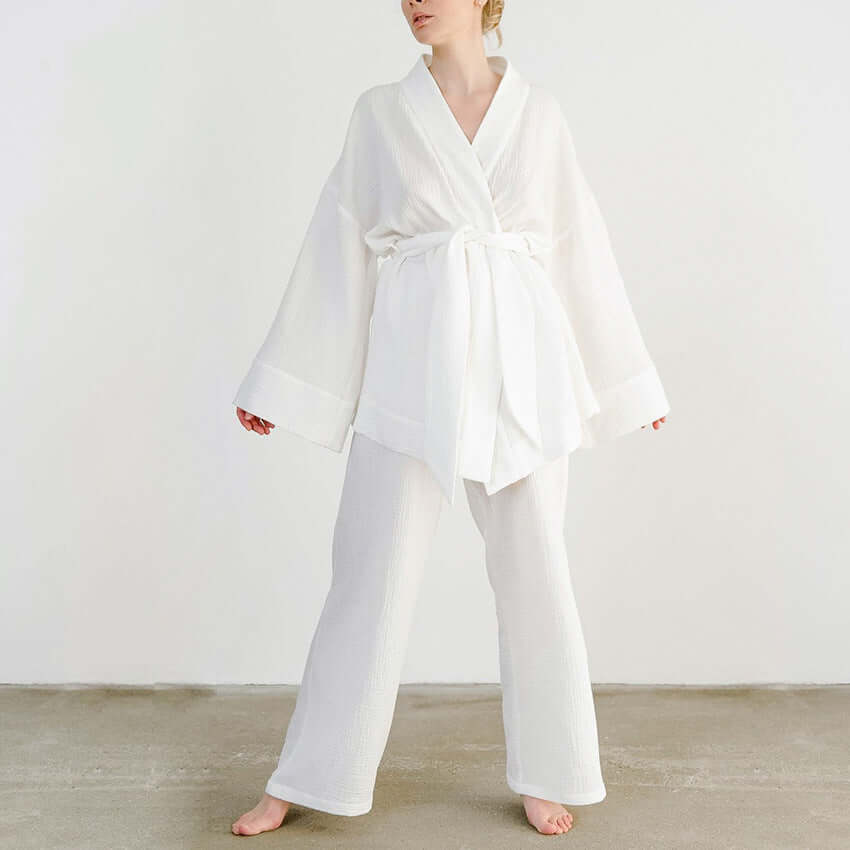 Women's Set - V-Neck Top & Trousers