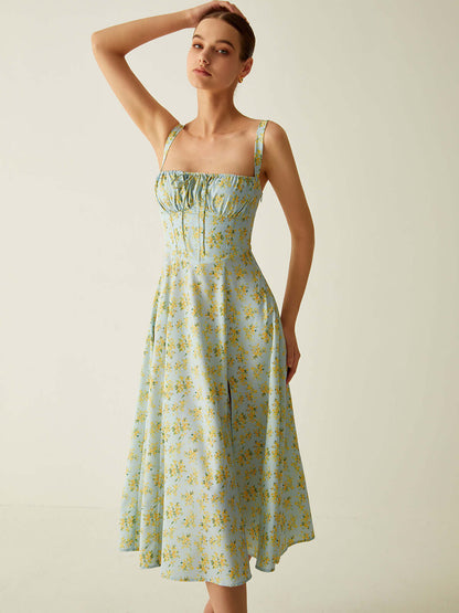 Floral Split Detail Midi Dress