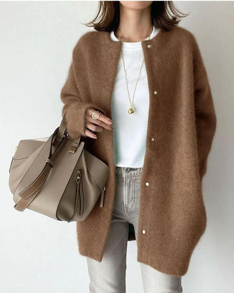 Women's Soft Knitted Cardigan - Warm Open Front