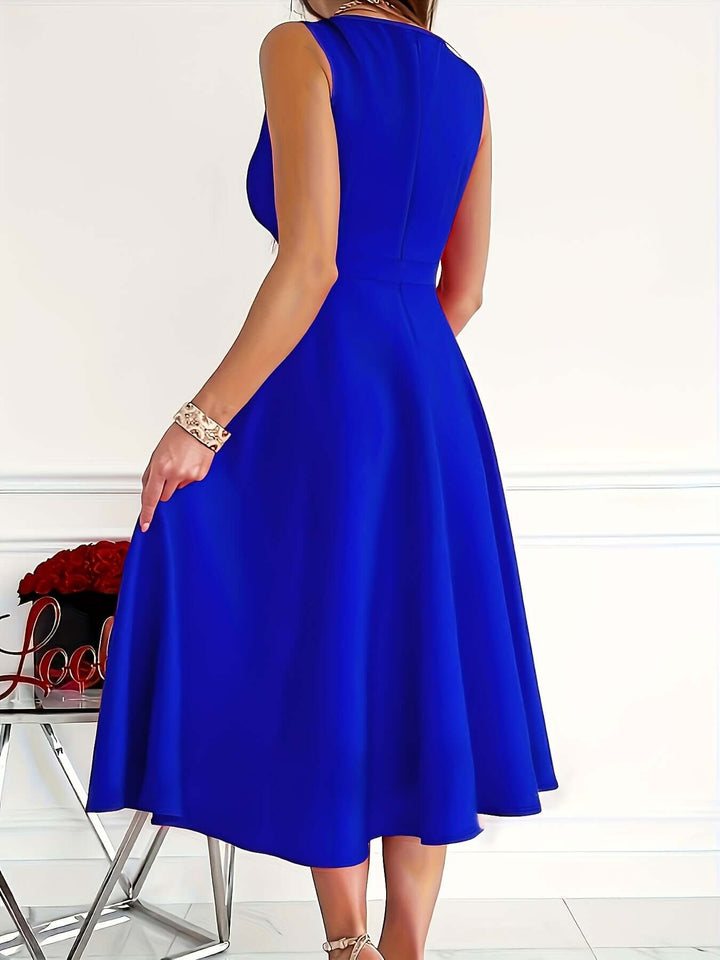 Women's Elegant V-Neck Midi Dress