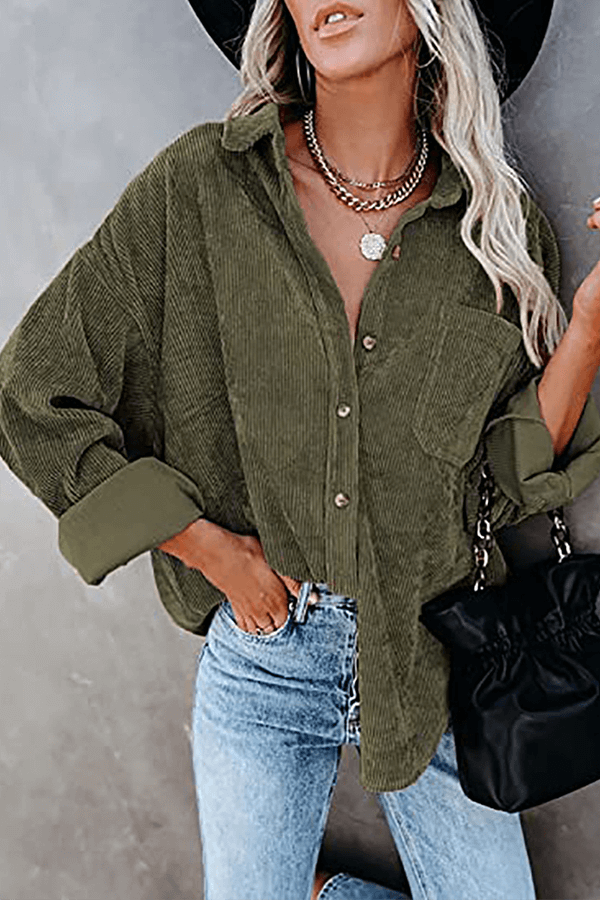Women's Relaxed Fit Drop Shoulder Long Sleeve Shirt