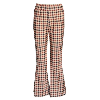 Checkered Flare Trousers - Chic and Modern