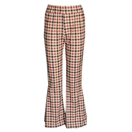Checkered Flare Trousers - Chic and Modern