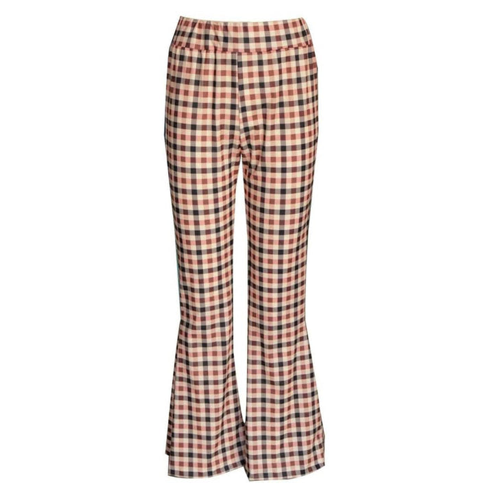 Checkered Flare Trousers - Chic and Modern