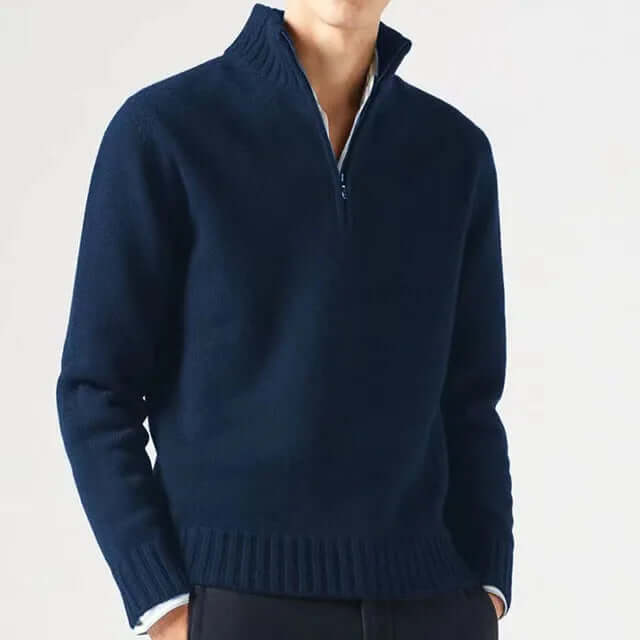 Men's Half-Zip Warm Wool-Blend Sweater