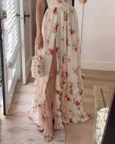 Women's Lace Floral Midi Dress