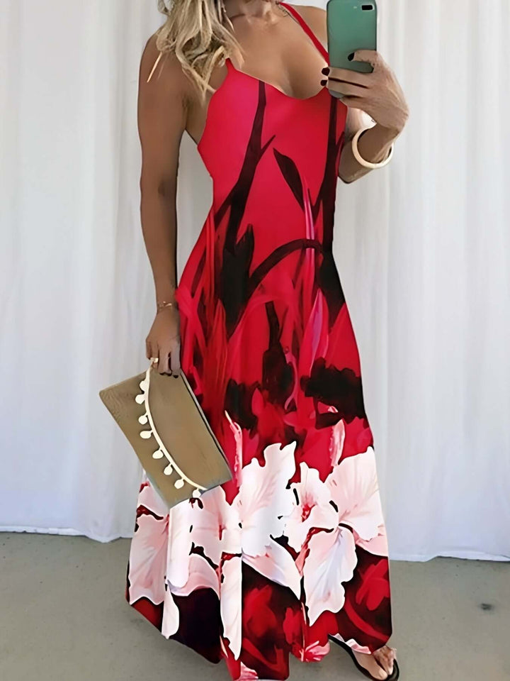 Floral Print Spaghetti Strap Dress