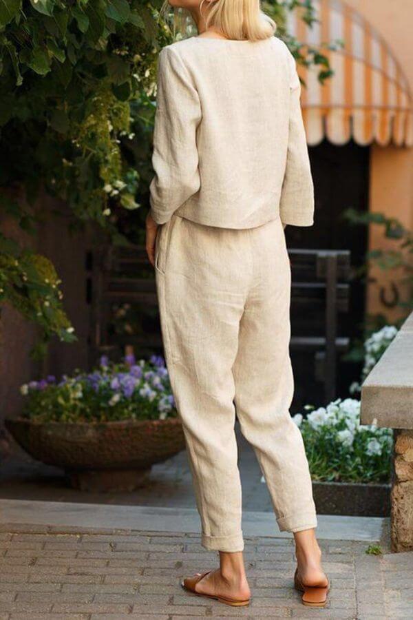 Long Sleeve Top & Slim-Fit Trousers