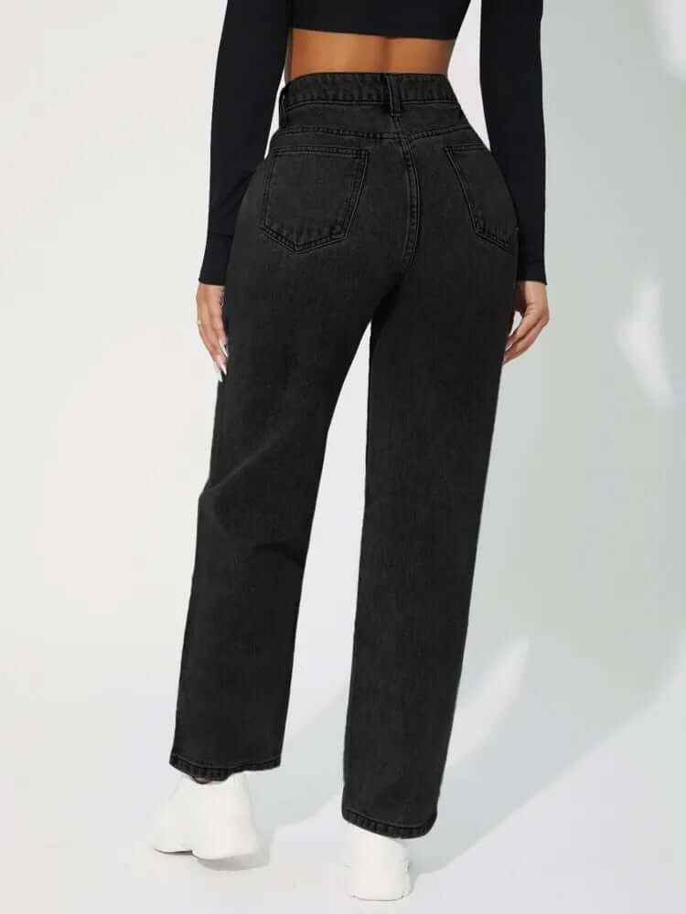 Women's High-Waisted Straight Jeans