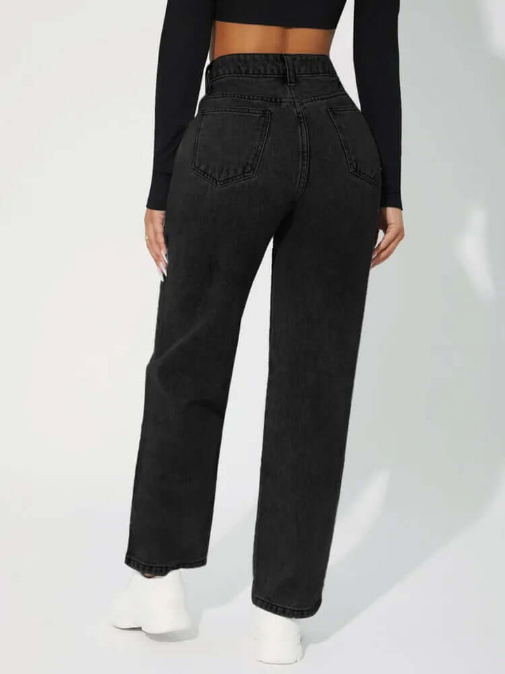 Women's High-Waisted Straight Jeans