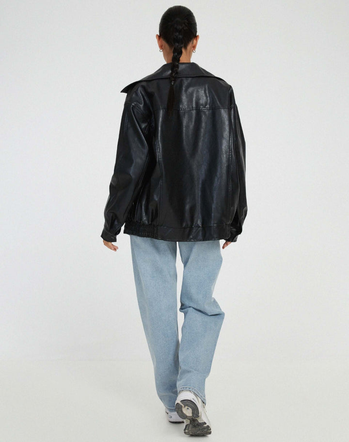 Oversized Women's Faux Leather Jacket