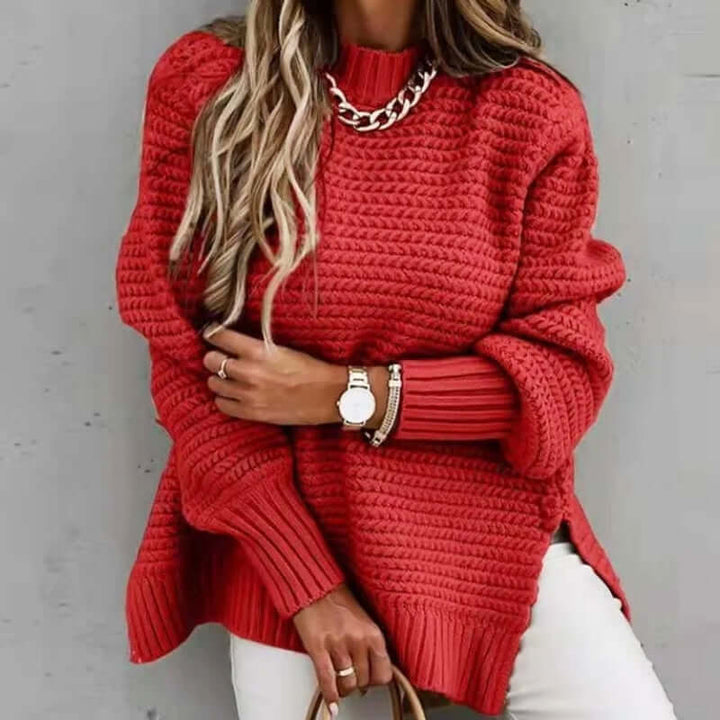Women's Mock Neck Knitted Jumper