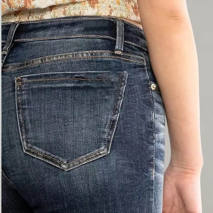 Women's Mid-Waist Slim Fit Stretch Flared Jeans