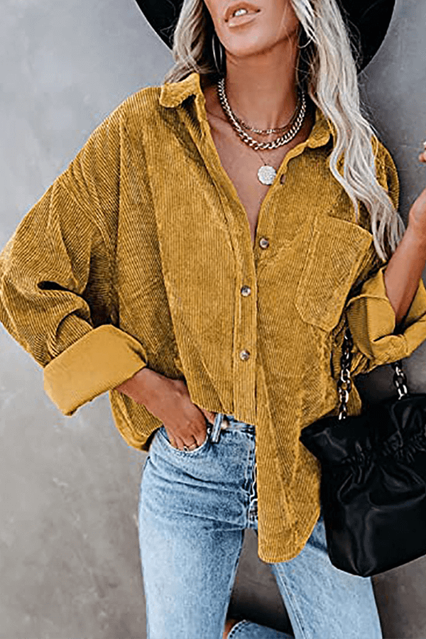Women's Relaxed Fit Drop Shoulder Long Sleeve Shirt