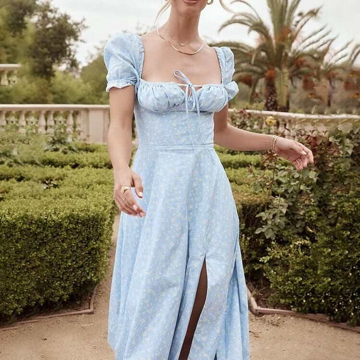 Summer Midi Dress - Elegant Floral Print