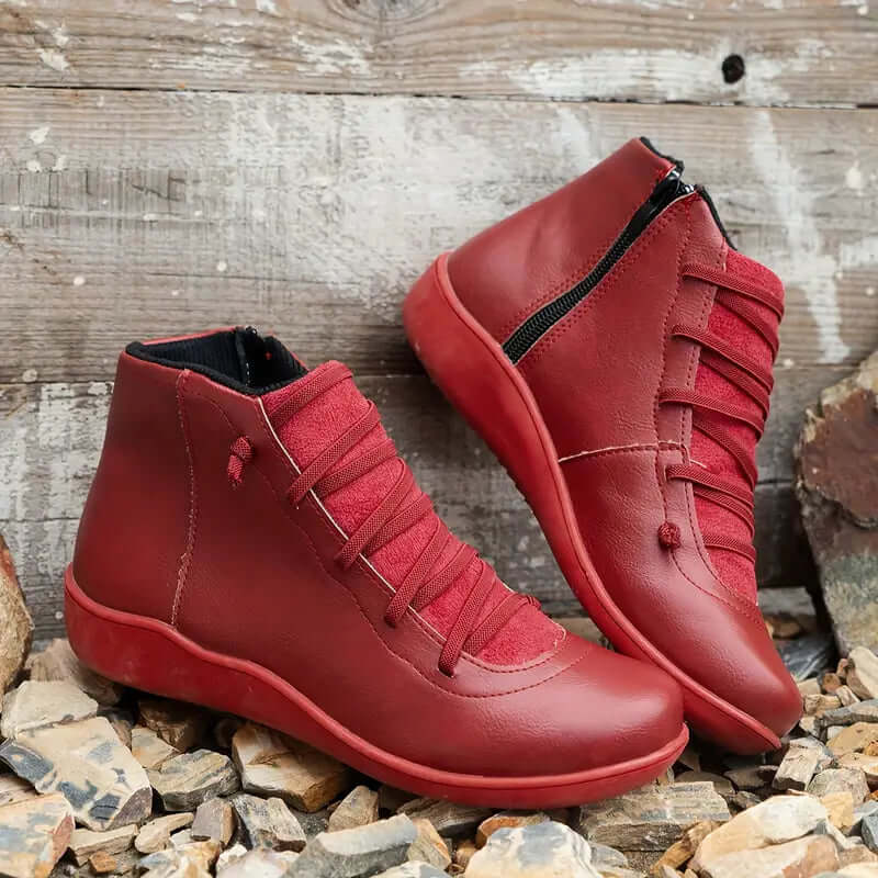 Orthopedic Leather Zip Shoes