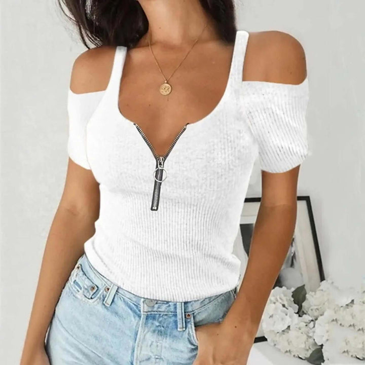 Women's Off-Shoulder Ribbed Knit Top