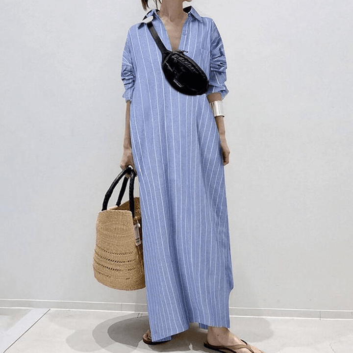 Striped Maxi and Flowing Summer Dress