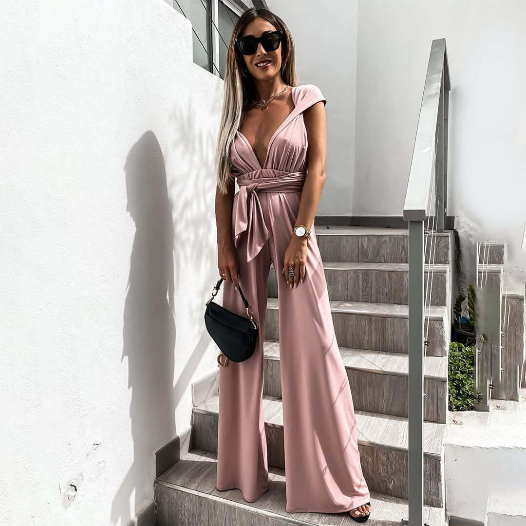 Women's Elegant V-Neck Jumpsuit