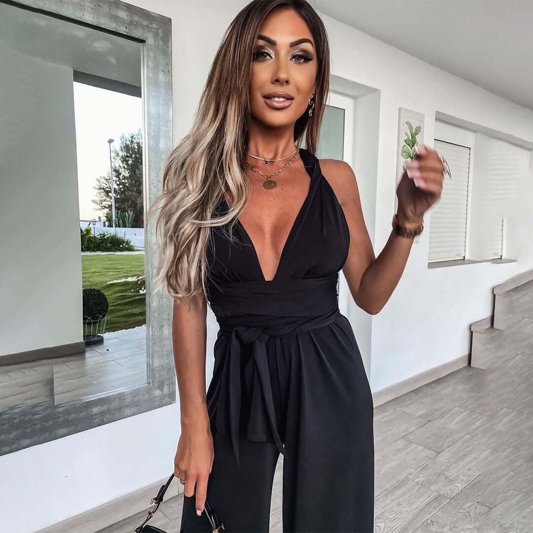 Women's Elegant V-Neck Jumpsuit