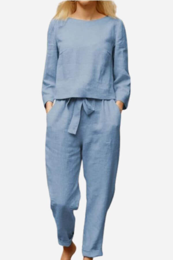 Long Sleeve Top & Slim-Fit Trousers