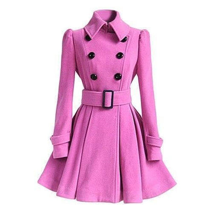 Women's Double Breasted Windbreaker Trench Coat