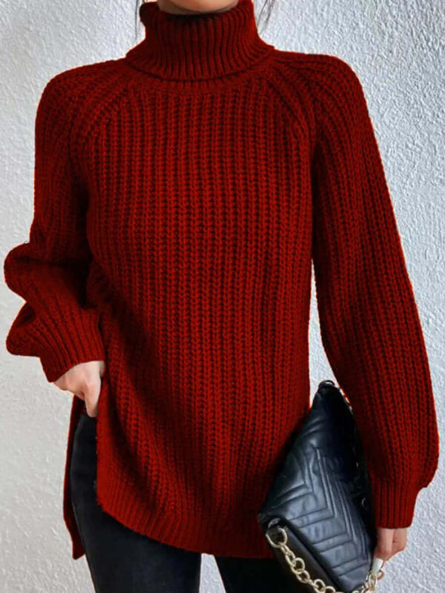 Women's Turtle Ribbed Knit Sweater