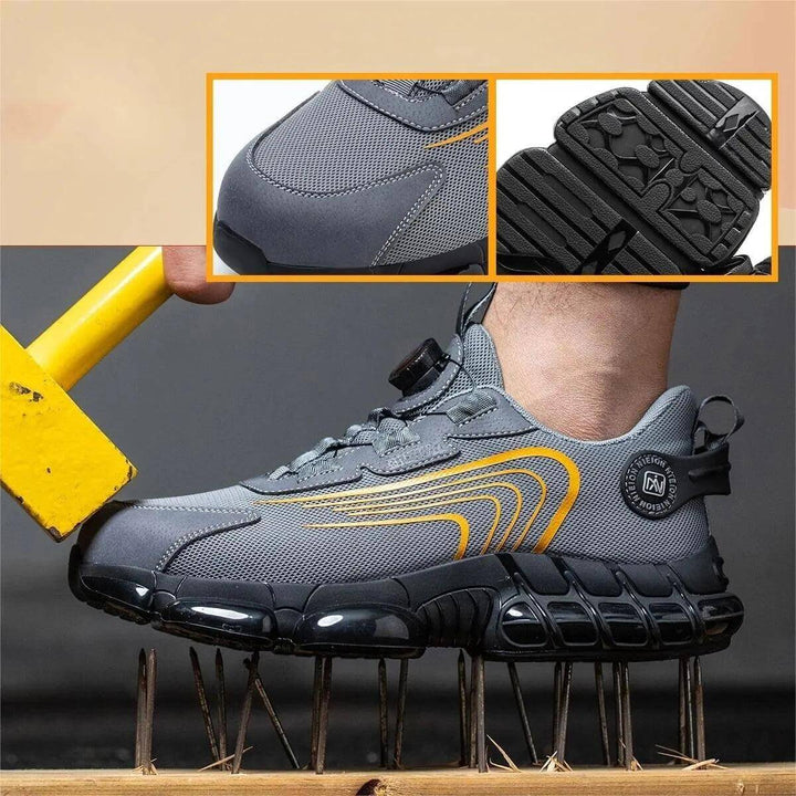 Men's Steel Toe Work Safety Shoes with Rotating Buckle