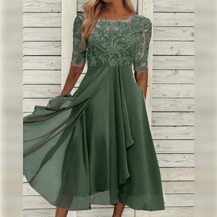 Sleeveless A-Line Cotton Blend Dress