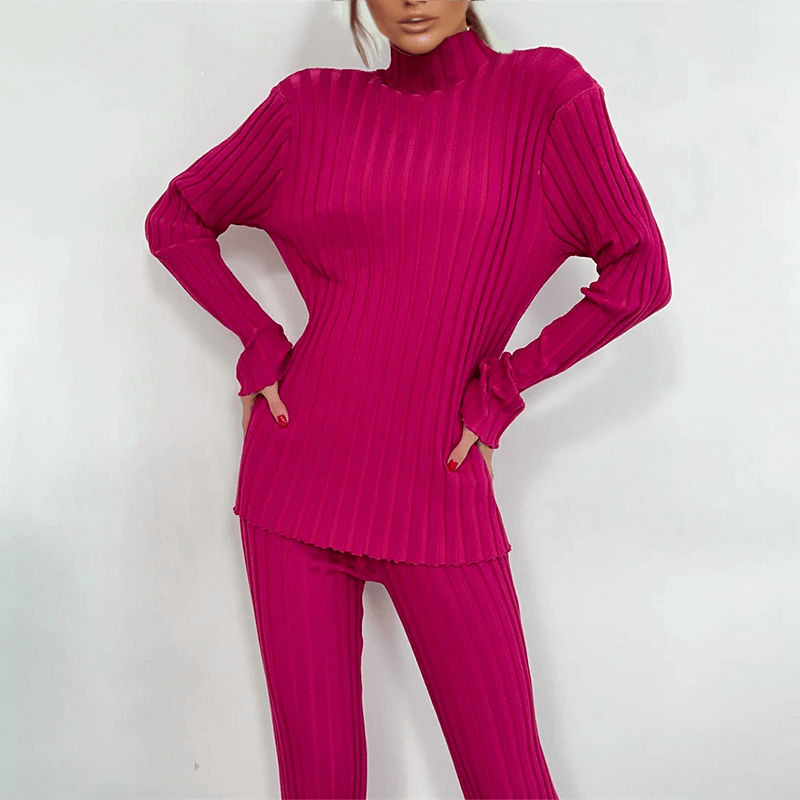 Women's Slim Fit Ribbed Knit Set