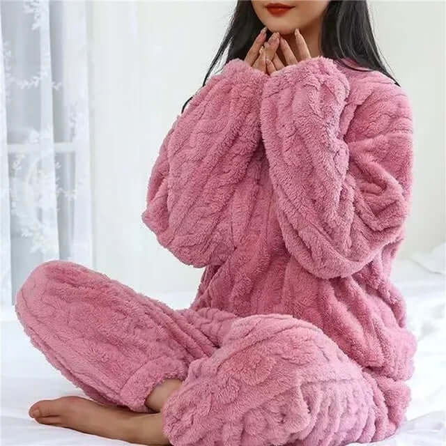 Women's Fleece Pyjama Set - Soft Warm Loungewear
