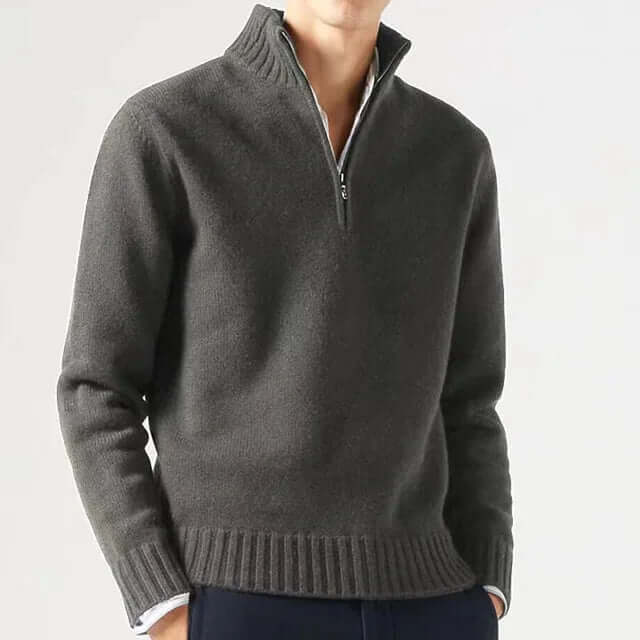 Men's Half-Zip Warm Wool-Blend Sweater