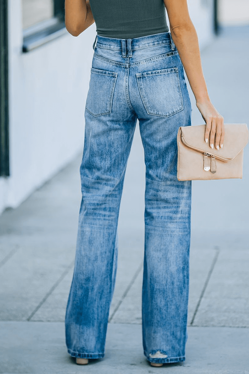 Women's Tassel Ripped Wide Leg Pants