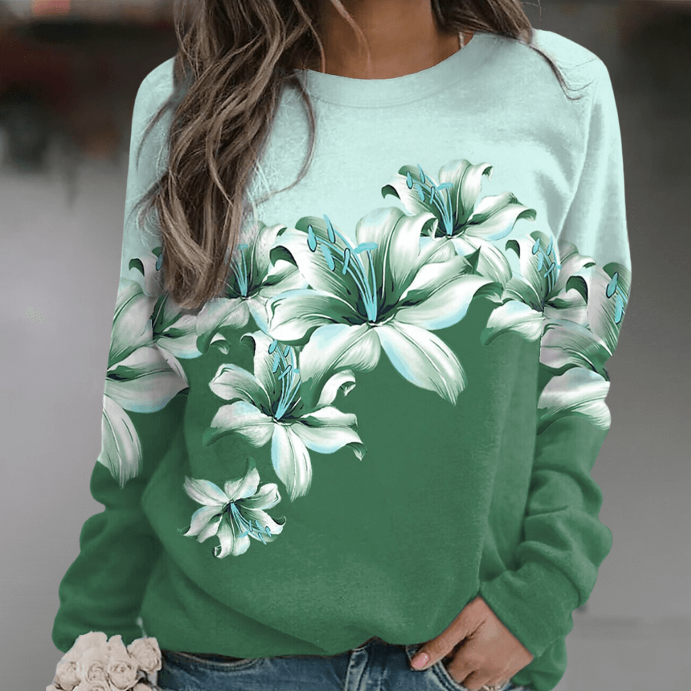 Women's Floral Print Relaxed Fit Sweatshirt
