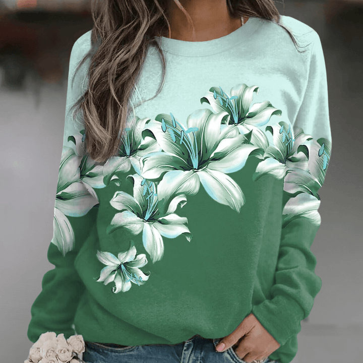 Women's Floral Print Relaxed Fit Sweatshirt