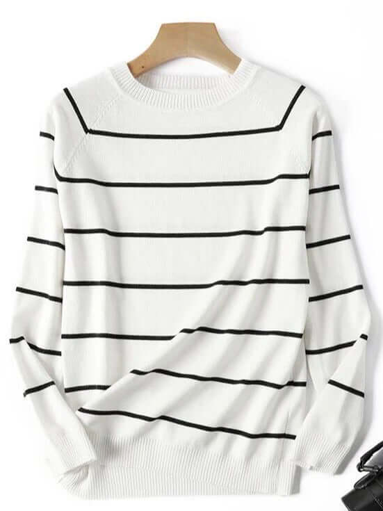 Women's Striped Knitted Pullover Sweater