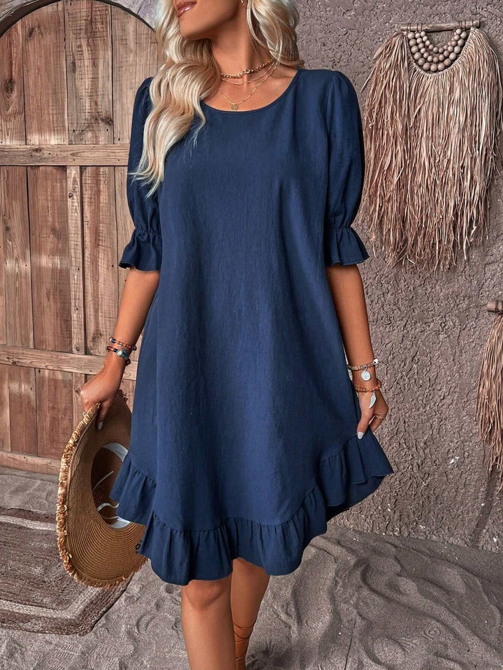 Women's Casual Midi Dress - Polyester